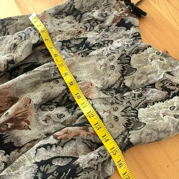 Cider Dress Women L Cat Lover Tapestry Jacquard Jumper Vintage Pinafore - Picture 11 of 15